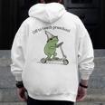 Pre K Grade Teacher Frog Back To School Preschool Men Zip Up Hoodie Back Print, funny design