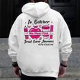 Pre-k Teacher In October We Wear Pink Breast Cancer Men Zip Up Hoodie Back Print, funny design