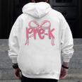 Preppy Pre k Back To School Pre-k Teachers Girls Cute Bow Men Zip Up Hoodie Back Print, funny design Preppy Pre k Back To School Pre-k Teachers Girls Cute Bow Men Zip Up Hoodie Back Print, funny design