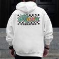 Retro Checkered Music Therapist Squad Music Therapy Teacher For Men Women Men Zip Up Hoodie Back Print, funny design Retro Checkered Music Therapist Squad Music Therapy Teacher For Men Women Men Zip Up Hoodie Back Print, funny design