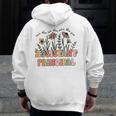 Retro Floral Assistant Principal Shirt For Teachers Day Men Zip Up Hoodie Back Print, funny design