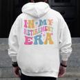 Retro Groovy Retirement Era Retired Teacher Men Zip Up Hoodie Back Print, Groovy Teacher Gifts, funny design