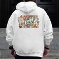 Retro Grovvy Coffee Teach Repeat Teacher Men Zip Up Hoodie Back Print, funny design Retro Grovvy Coffee Teach Repeat Teacher Men Zip Up Hoodie Back Print, funny design