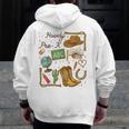Retro Howdy Pre-K Back To School Western Teacher Men Zip Up Hoodie Back Print, funny design