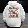 Retro PE Teacher What Are We Doing Today School Coach Women Men Zip Up Hoodie Back Print, Pe Teacher Gifts, funny design Retro PE Teacher What Are We Doing Today School Coach Women Men Zip Up Hoodie Back Print, Pe Teacher Gifts, funny design
