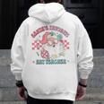 Retro Pink Christmas Santa's Favorite Art Teacher Artist Men Zip Up Hoodie Back Print, funny design