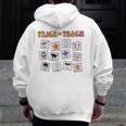Retro Trick Or Treat Halloween Special Education Teacher Men Zip Up Hoodie Back Print, funny design