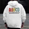 Rock Abcd Back To School Abcd Preschool Teacher Appreciation Men Zip Up Hoodie Back Print, funny design Rock Abcd Back To School Abcd Preschool Teacher Appreciation Men Zip Up Hoodie Back Print, funny design