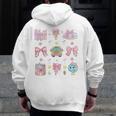 School Pencils And Bows Teacher Bow Coquette Pencil Girls Men Zip Up Hoodie Back Print, funny design School Pencils And Bows Teacher Bow Coquette Pencil Girls Men Zip Up Hoodie Back Print, funny design