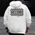 Second Grade Checkered Teacher 1st Day Back To School Women Men Zip Up Hoodie Back Print, funny design Second Grade Checkered Teacher 1st Day Back To School Women Men Zip Up Hoodie Back Print, funny design