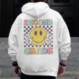 Second Grade Teachers Boys Girls Smile Face 2nd Grade Team Men Zip Up Hoodie Back Print, funny design
