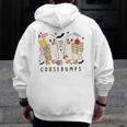 Silly Goose Spooky Teacher Halloween Cute Goosebumps Men Zip Up Hoodie Back Print, funny design Silly Goose Spooky Teacher Halloween Cute Goosebumps Men Zip Up Hoodie Back Print, funny design