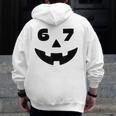 Six Seven Halloween Costume For Students Teachers 6 7 Men Zip Up Hoodie Back Print, funny design