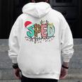 SPED Squad Special Education Teacher Autism Christmas Women Men Zip Up Hoodie Back Print, funny design