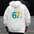 I Survived 67 Days Of School Teachers Students Meme Men Zip Up Hoodie Back Print, funny design I Survived 67 Days Of School Teachers Students Meme Men Zip Up Hoodie Back Print, funny design
