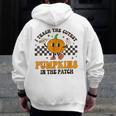 I Teach The Cutest Pumpkins In The Patch Groovy Teacher Fall Men Zip Up Hoodie Back Print, Groovy Teacher Gifts, funny design