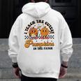 I Teach The Cutest Pumpkins In The Patch Halloween Teacher For Men Women Kids Men Zip Up Hoodie Back Print, funny design