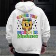 Teacher Back To School Color In Kindness Crayon Pencil Men Zip Up Hoodie Back Print, funny design Teacher Back To School Color In Kindness Crayon Pencil Men Zip Up Hoodie Back Print, funny design