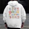 Teacher Groovy Play Is Learning Back To School Men Zip Up Hoodie Back Print, Groovy Teacher Gifts, funny design Teacher Groovy Play Is Learning Back To School Men Zip Up Hoodie Back Print, Groovy Teacher Gifts, funny design