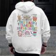 The Tired Teachers Department Retro Groovy Back To School Men Zip Up Hoodie Back Print, funny design The Tired Teachers Department Retro Groovy Back To School Men Zip Up Hoodie Back Print, funny design