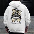 History Teacher Messy Bun Life Hair Glasses Men Zip Up Hoodie Back Print, History Teacher Gifts, funny design History Teacher Messy Bun Life Hair Glasses Men Zip Up Hoodie Back Print, History Teacher Gifts, funny design