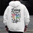 Transitional Kindergarten TK Teacher Men Zip Up Hoodie Back Print, funny design Transitional Kindergarten TK Teacher Men Zip Up Hoodie Back Print, funny design