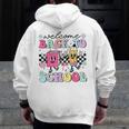 Welcome Back To School 2024 Teachers Students First Day Men Zip Up Hoodie Back Print, funny design