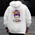 Witchy Teacher Halloween Messy Bun Teacher Bleached Men Zip Up Hoodie Back Print, funny design Witchy Teacher Halloween Messy Bun Teacher Bleached Men Zip Up Hoodie Back Print, funny design