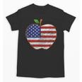 American Flag Teachers Students Apple 4th Of July Vintage Unisex T-Shirt, trending gift American Flag Teachers Students Apple 4th Of July Vintage Unisex T-Shirt, trending gift