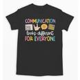 Communication Looks Different Tee Shirt Kids -Adults Teacher Animal Print Small Short Sleeve Classic Fit Crew Neck Polyester 100 Unisex T-Shirt, trending gift