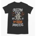 Creepin It Real With My 1st Grade Monsters Halloween Teacher Unisex T-Shirt, trending gift Creepin It Real With My 1st Grade Monsters Halloween Teacher Unisex T-Shirt, trending gift