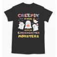 Creepin It Real With Kindergarten Monsters Halloween Teacher Unisex T-Shirt, trending gift Creepin It Real With Kindergarten Monsters Halloween Teacher Unisex T-Shirt, trending gift