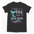 Cute Mermaid Librarian Teacher Dive Into A Good Book Reading Unisex T-Shirt, trending gift Cute Mermaid Librarian Teacher Dive Into A Good Book Reading Unisex T-Shirt, trending gift