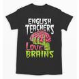 English Teachers Love Brains Zombie Teacher School Halloween Unisex T-Shirt, English Teacher Gifts, trending gift