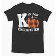 Fall Kindergarten Teacher K Is For Buffalo Plaid Pumpkin Unisex T-Shirt, trending gift