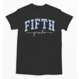 Fifth Grade Coquette Toile Blue Bow Floral Women Teacher Unisex T-Shirt, trending gift Fifth Grade Coquette Toile Blue Bow Floral Women Teacher Unisex T-Shirt, trending gift