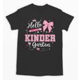 First Day Of School Teacher Girl Coquette Hello Kindergarten Unisex T-Shirt, trending gift First Day Of School Teacher Girl Coquette Hello Kindergarten Unisex T-Shirt, trending gift