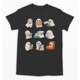 Ghost Reading Teacher Halloween Librarian Book Lover School Unisex T-Shirt, trending gift Ghost Reading Teacher Halloween Librarian Book Lover School Unisex T-Shirt, trending gift
