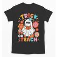 Groovy Halloween Trick Or Teach Retro Floral Ghost Teacher For Men Women Kids Unisex T-Shirt, Groovy Teacher Gifts, trending gift Groovy Halloween Trick Or Teach Retro Floral Ghost Teacher For Men Women Kids Unisex T-Shirt, Groovy Teacher Gifts, trending gift
