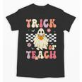 Groovy Teacher Halloween Retro Trick Or Teach Floral Ghost Unisex T-Shirt, Groovy Teacher Gifts, trending gift Groovy Teacher Halloween Retro Trick Or Teach Floral Ghost Unisex T-Shirt, Groovy Teacher Gifts, trending gift