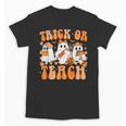 Groovy Teacher Halloween Trick Or Teach Ghost Men Women Kids Unisex T-Shirt, Groovy Teacher Gifts, trending gift