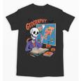 Halloween Skeleton Geography Teacher Pumpkin Bats Classroom Unisex T-Shirt, trending gift