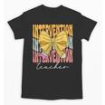 Interventionist Teacher Groovy Coquette Bow Back To School Unisex T-Shirt, Groovy Teacher Gifts, trending gift