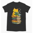Kawaii Cats Lover Coffee Books Teacher Librarian Cat Unisex T-Shirt, trending gift
