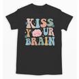 Kiss Your Brain Teacher Inspire Educate Groovy Retro Vintage Unisex T-Shirt, Groovy Teacher Gifts, trending gift Kiss Your Brain Teacher Inspire Educate Groovy Retro Vintage Unisex T-Shirt, Groovy Teacher Gifts, trending gift