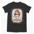 Messy Bun Spooky Teacher Bleached Halloween Teachers Unisex T-Shirt, trending gift Messy Bun Spooky Teacher Bleached Halloween Teachers Unisex T-Shirt, trending gift