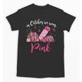 In October We Wear Pink Apple Teacher Daisy Breast Cancer Unisex T-Shirt, trending gift