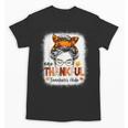 One Thankful Teacher's Aide Messy Bun Thanksgiving Fall Unisex T-Shirt, trending gift