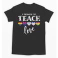 I Promise To Teach Love LGBT-Q Pride Proud Ally Teacher Unisex T-Shirt, trending gift I Promise To Teach Love LGBT-Q Pride Proud Ally Teacher Unisex T-Shirt, trending gift