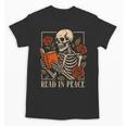 Read In Peace Skeleton Reading Book Halloween Teacher Unisex T-Shirt, trending gift Read In Peace Skeleton Reading Book Halloween Teacher Unisex T-Shirt, trending gift